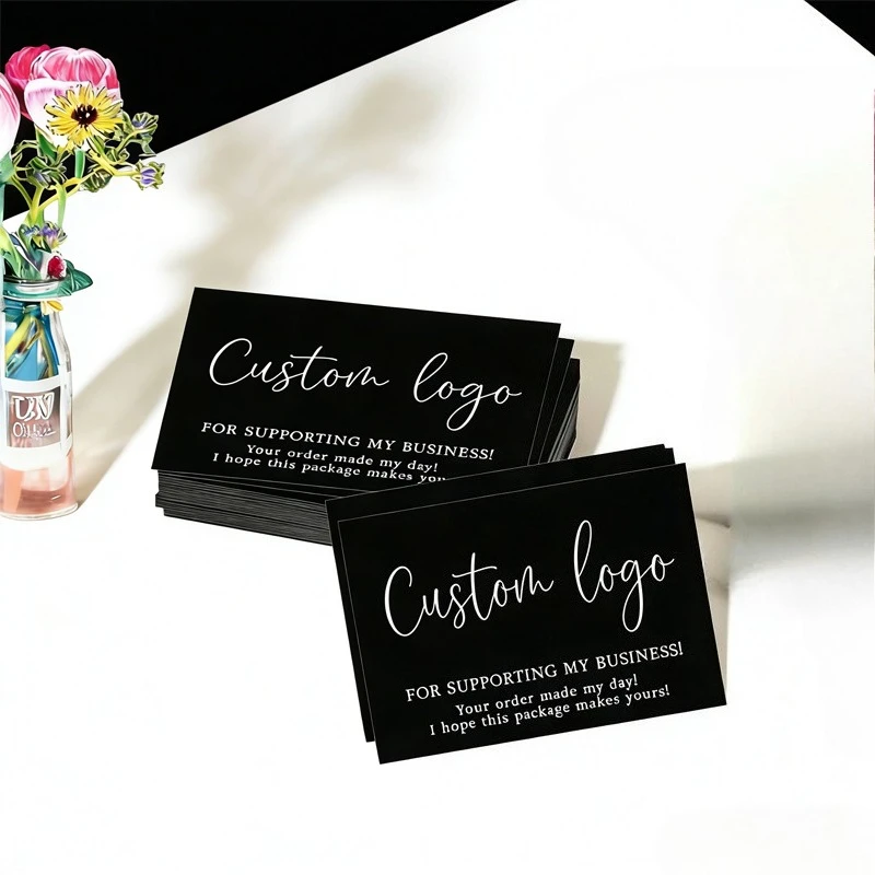 

Бумажные открытки из крафт-бумаги с покрытием, с индивидуальным логотипом, офсетная печать, ламинирование пленкой, благодарственные/прощальные открытки для бизнеса