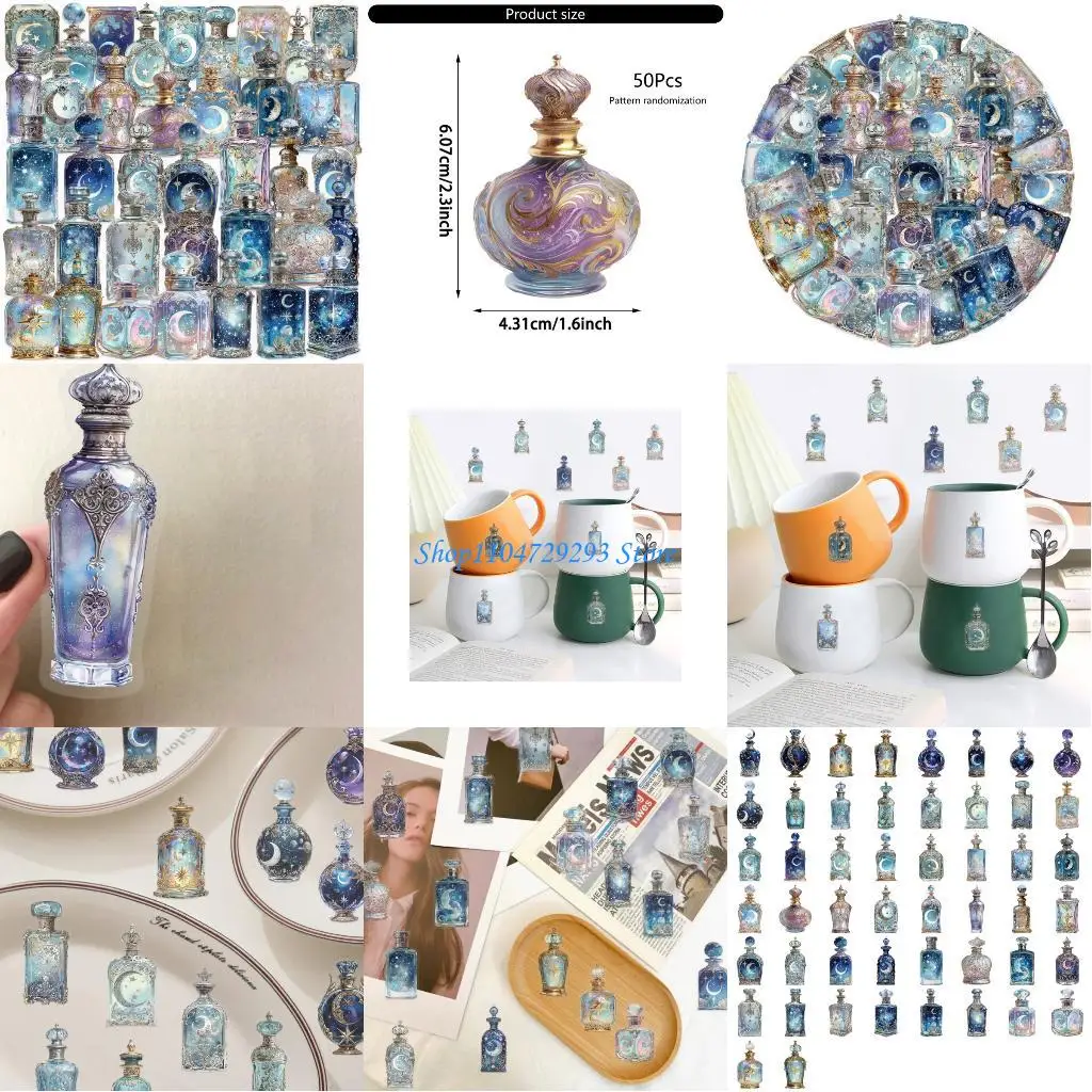 

Y2GD 50pcs Mysterious Moon Stickers Waterproof Guitar Instrument Notebook Decoration