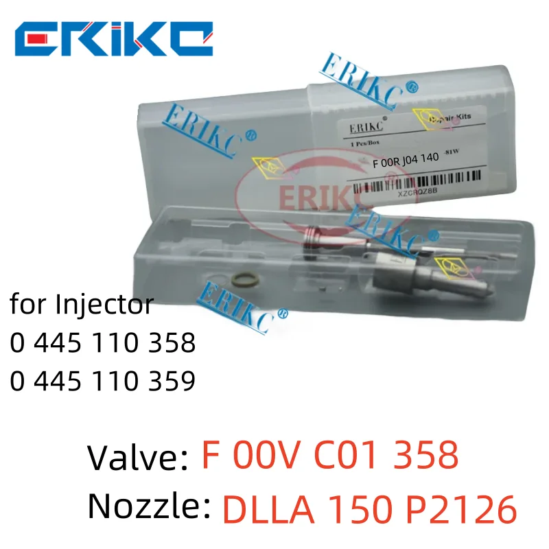 

VALVE F00VC01358 Nozzle DLLA150P2126 (0433173126) Diesel Injector Repair Kit F00RJ04140 For 0445110358