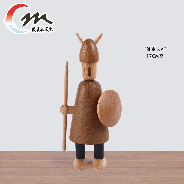 Danish Soldier Viking Pirate Puppet Nordic Home Decorative Figure Collectible Toy