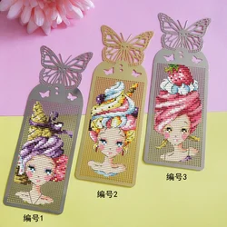 Ice Cream Princess Craft Sttich Cross Stitch Bookmark Metal Silver Golden Needlework Embroidery Crafts Counted Cross-Stitching