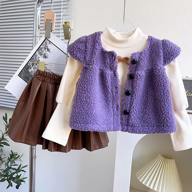 RAISE Kinder Mädchen Plissee-Röcke Herbst 2-8 Jahre Kinder Mädchen PU-Leder Röcke Kleinkind Baby Mädchen Rock Vielseitiger Säuglings-Mädchen-Rock – Detail 20