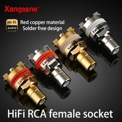 Xangsane pure copper welding free hifi rca female socket power amplifier sound card wall plug hifi rca plug cable terminal