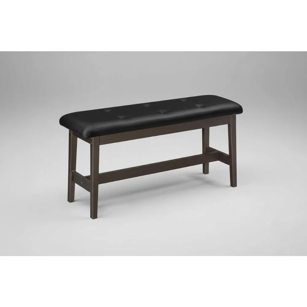 

Bamboo Dining Bench with PU Leather Seat, Multifunctional Kitchen Living Room Furniture for Home Decor