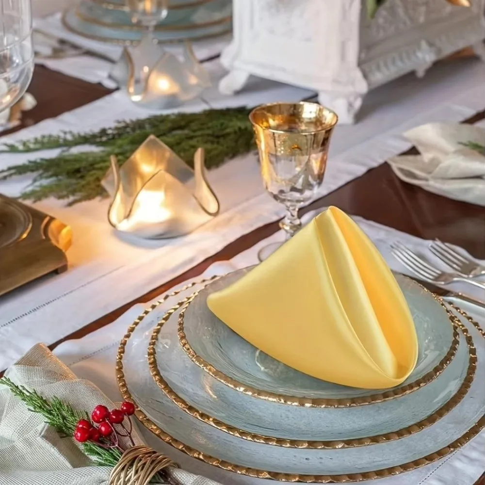 10 قطعة جديد 30x30 سنتيمتر حريري الساتان منديل مربع بلون عشاء المناديل السلس مناديل للمائدة حفلة عيد ميلاد ديكور #2