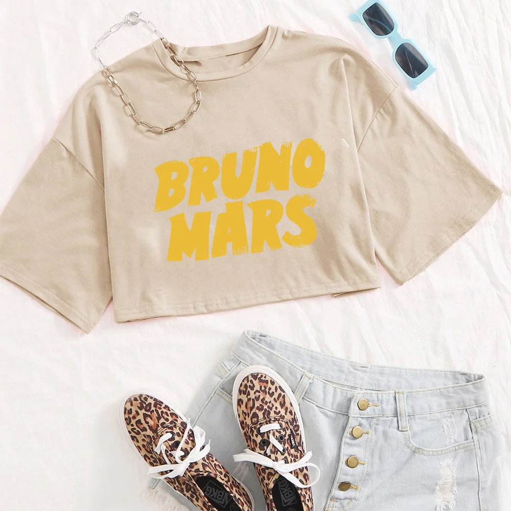 Bruno Mars Doo-Wops & Hooligans  2024 Shirt Tops O-Neck Short Sleeves Casual Fans Gift Girls Clothing Super-short