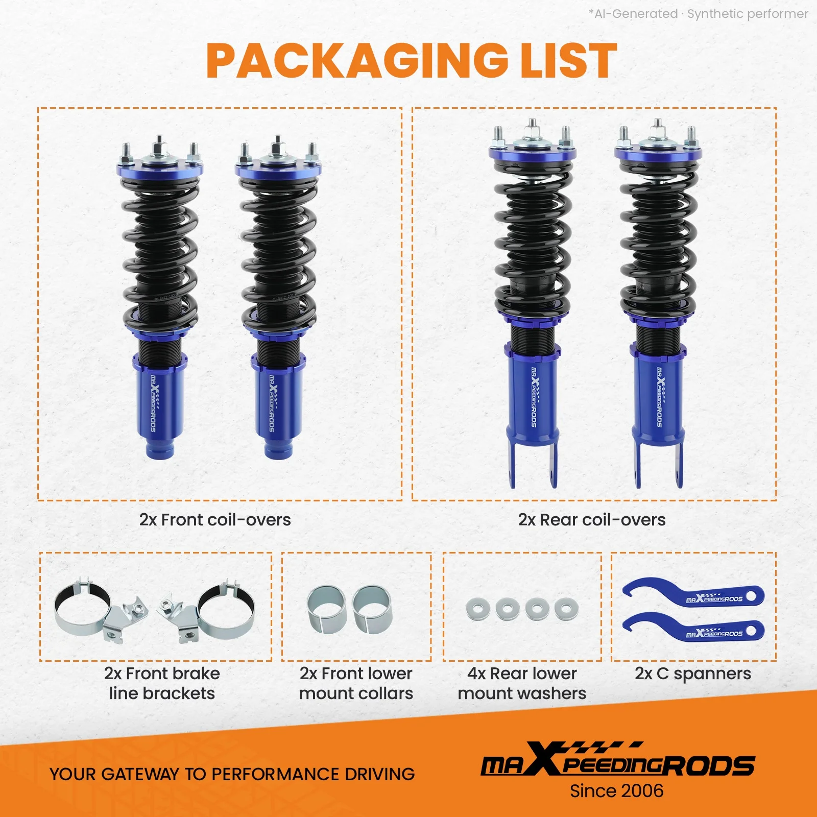 Suspension Coilovers Kit for Honda Civic 92-00 Acura Integra 94-01 Shock+Springs