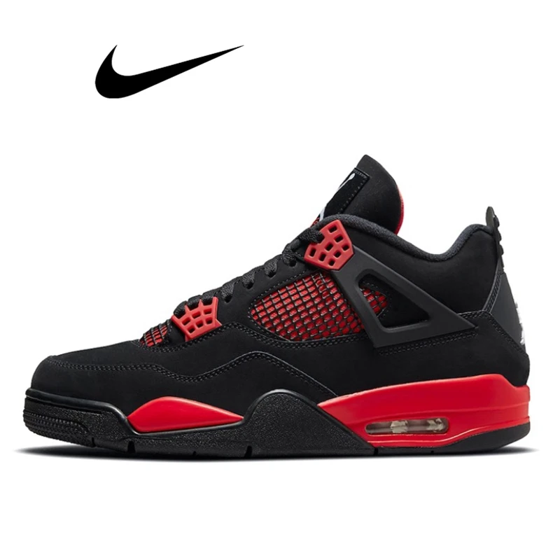 Nike Air Jordan 4 retro czerwona grzmot męskie damskie klasyczne trampki sportowe na świeżym powietrzu