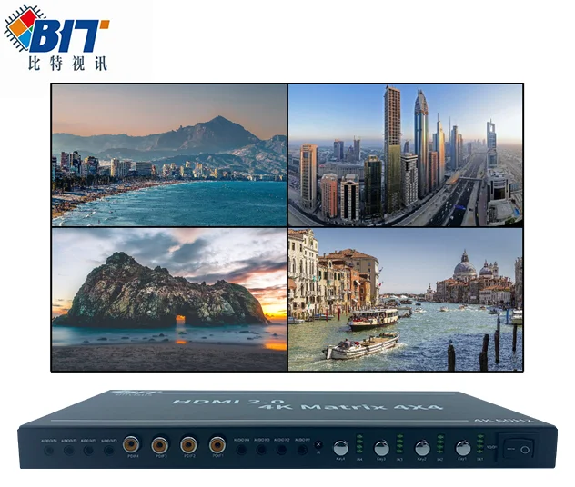 スプリッタースプリッター4k @ 60hz 2 x4オーディオマトリックス-hdmiスイッチャー4 in 4 hdmi,TV用