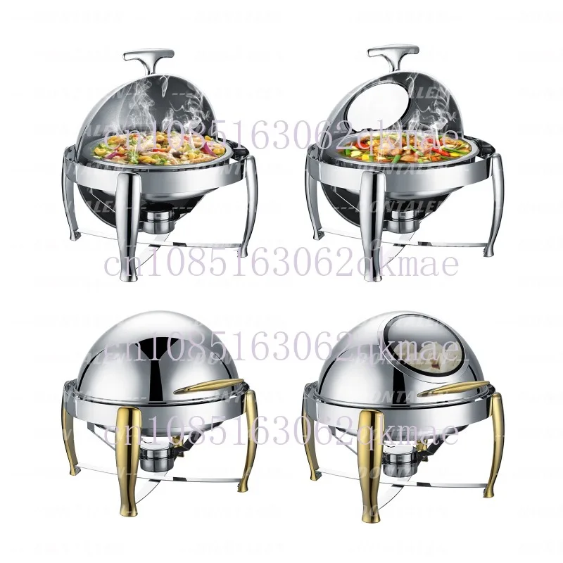 Stainless Steel round Roll Top Buffet Hot Pot Heater