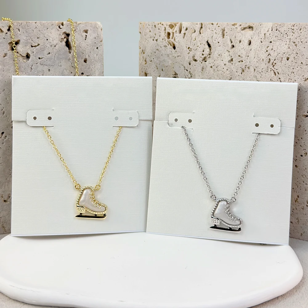 

VKVVA Fashion Jewelry Sport Series Ice Skate Gold-plate Short Pendant Necklace for Women Unique Birthday Gift