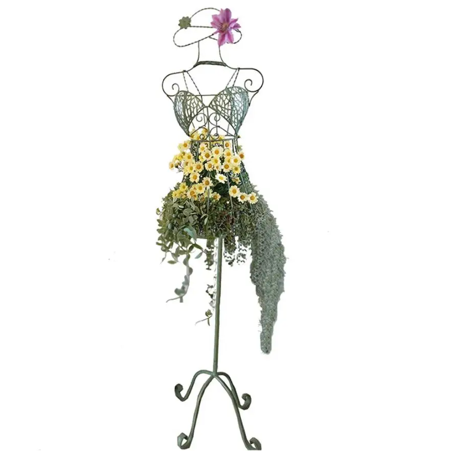 Mannequin Design Climbing Pergola Outdoor Flower Rack Iron Art Outdoor Garden Courtyard Balcony Plant Stand Vintage