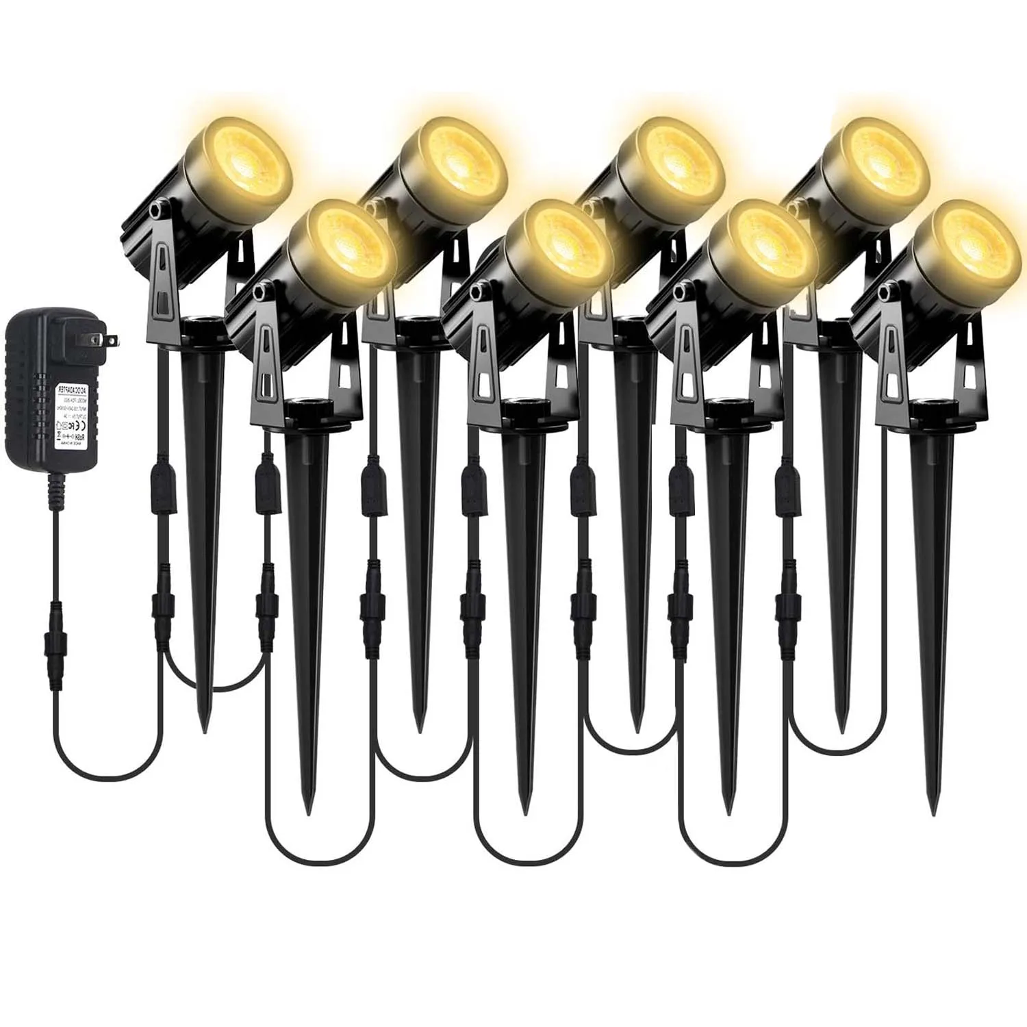 8LEDS 3000K Outdoor Spotlight Landscape Decoration IP65 Waterproof Garden Light for Tree 220V Pathway Yard Lawn Ground Spotlight