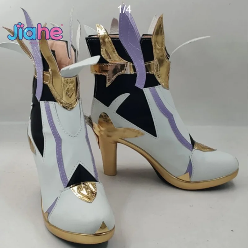 أزياء سبينا أستيرا التأثيرية لعبة هونكاي إمباكت 3 للرجال والنساء أحذية جلدية قصيرة للهالوين وعيد الميلاد بكعب عالٍ جديد #4