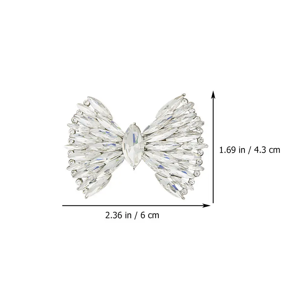 1Pair Detachable Fashion Shoe Bowknot Clips High Quality Alloy Shoe Ornaments for Heels Boots Sandals Wedding Daily Decor Silver