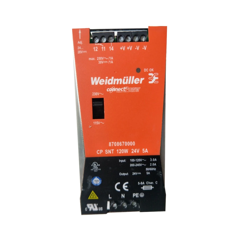 

Новинка 8708670000 Weidmuller CP SNT 120 Вт 24 В 5A импульсный источник питания
