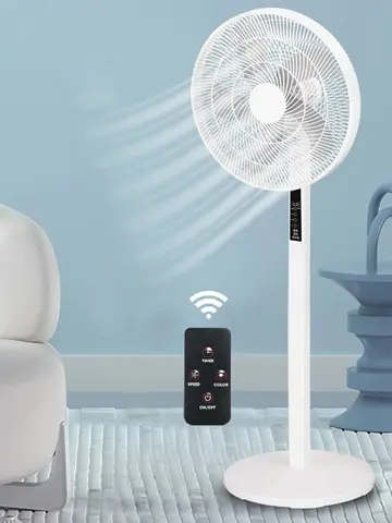 16 Inch Smart Pedestal Standing Fan Shaking Time Outdoor Remote Control Floor Fan for Living Room Bedroom Kitchen Home Office
