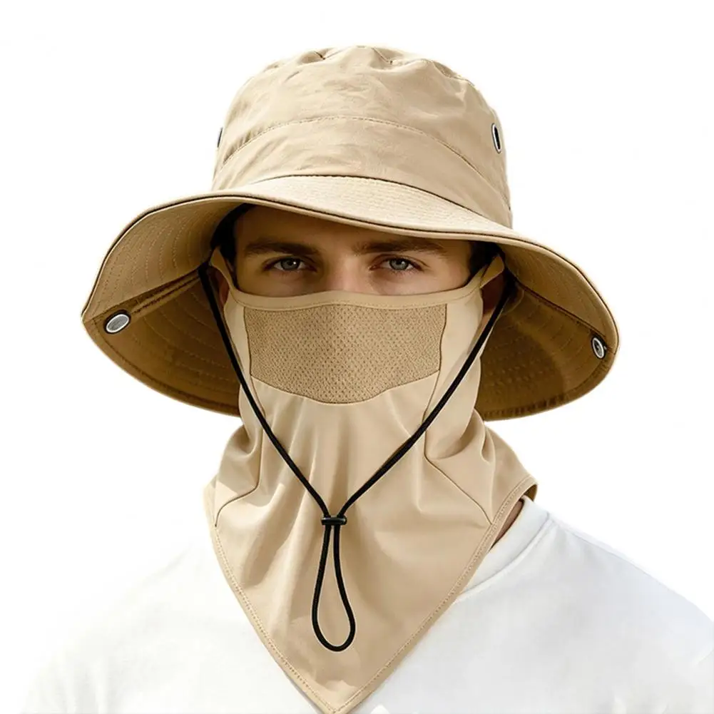 

Fisherman Hat Wide Brim Sun Hat Breathable Mesh Bucket Hat, Quick-Drying Outdoor Sun Protection Hiking Bucket Hat