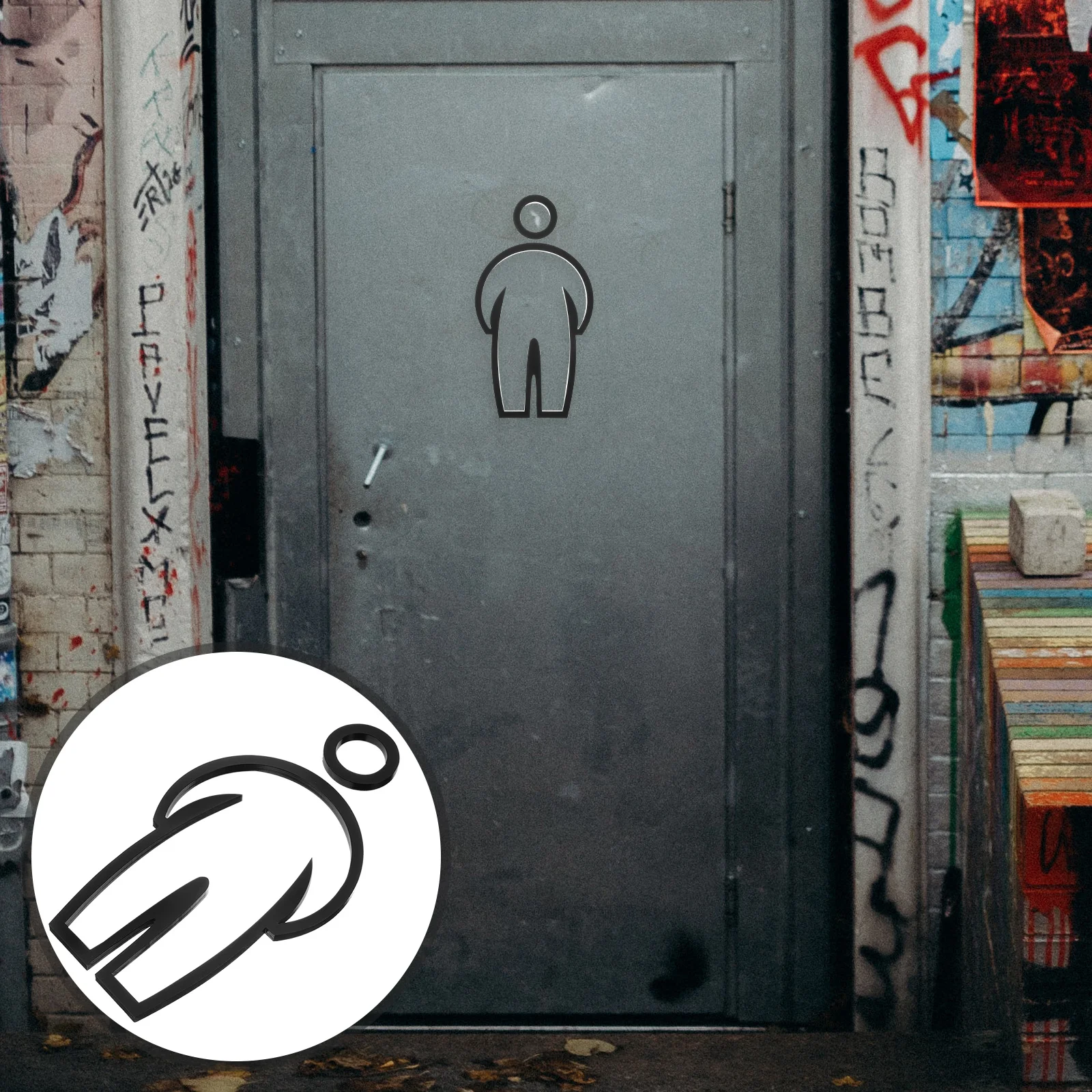 

Toilet Sign Restroom Decals Funny Bathroom Signs for Business Decorate Decorations Door Acrylic