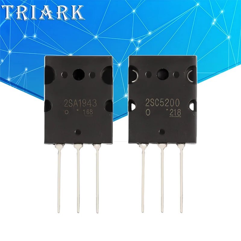 Transistor 2SC5200 2SA1943 TO-3P C5200 A1943 TO3PL (2SC5200 + 2SA1943), 5/10 paires chacune