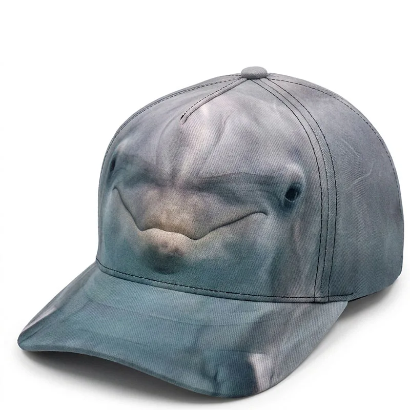 Dolphin Custom Baseball Caps Splash Wave Rider Ocean Friend Smiley Hip Hop Trucker Driver Peaked Sea Spirit Breathable Gift hats
