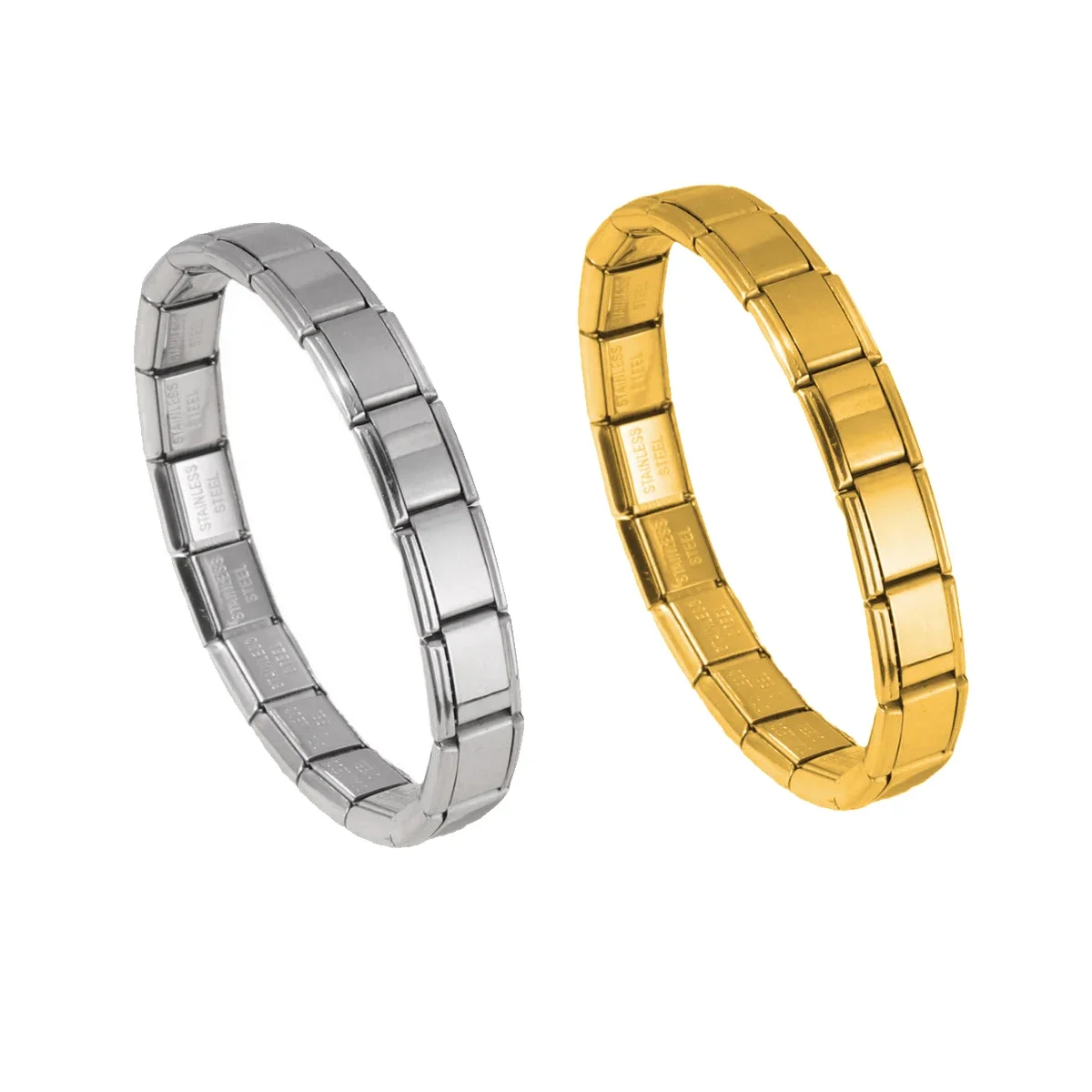 Fashion Stainless Steel Bangle Bracelet Put Together Elastic Bracelet Simple Design Men Women Jewelry