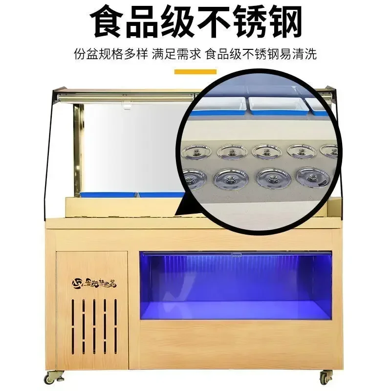 الفريزر التجاري طاولة التوابل الطازجة الخدمة الذاتية خزانة تخزين صغيرة تنظيم المطبخ لوعاء ساخن