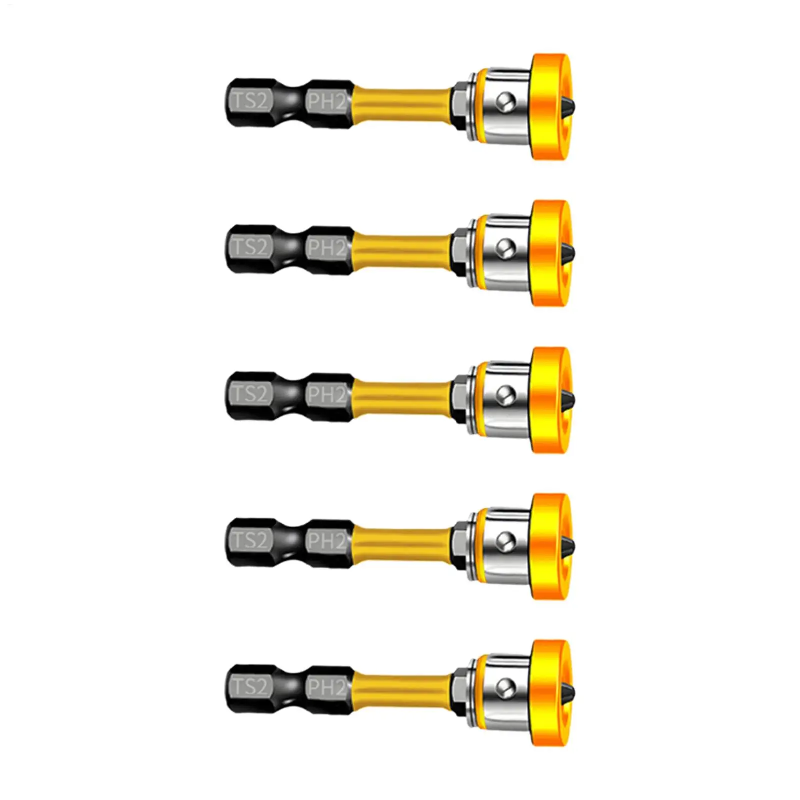 5 Stück Magnetische Positionierungs-Schraubendreher-Bits Trockenbau-Bohrer mit Tiefenbegrenzer Einstellbare Tiefe PH2 Positionierungs-Schraubendreher-Bit