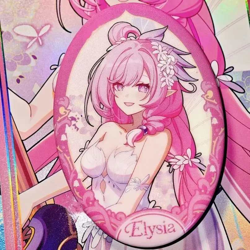 Game rd Brooch Elysia Herrscher Of Human: Ego oval Anime Pin Cosplay Badge Accessories Decoration gift