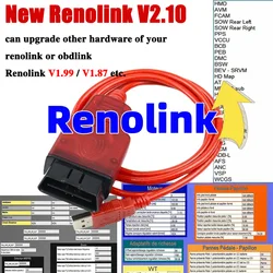 New Renolink V2.10 OBD2 Cable for Renault Air-bag Reset Car Auto Tool Original Renolink 2.10 ECM UCH Key ECU Programmer PK V1.99