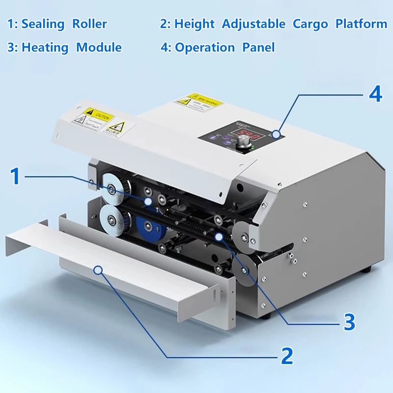 Heat Bag Sealing Machine Package Sealer Bag Thermal Plastic Food Bag Closure Fully Automatic Sealer Candy Packing For Commercial