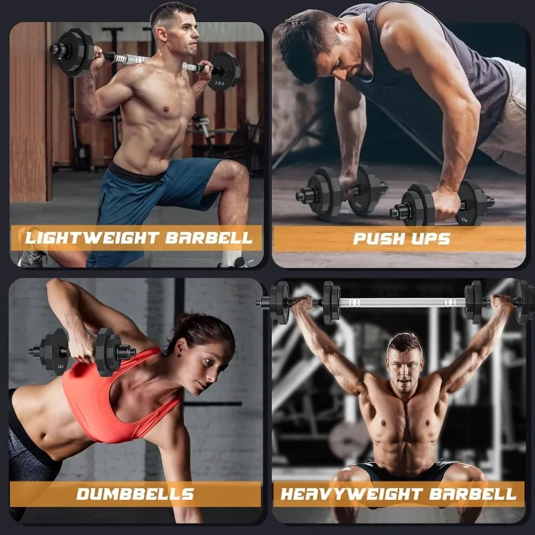 Set Dumbbell bobot, Set Dumbbell dapat disesuaikan 22Lbs 44Lbs 66Lbs 88Lbs dengan baja padat, Set berat bebas barbel