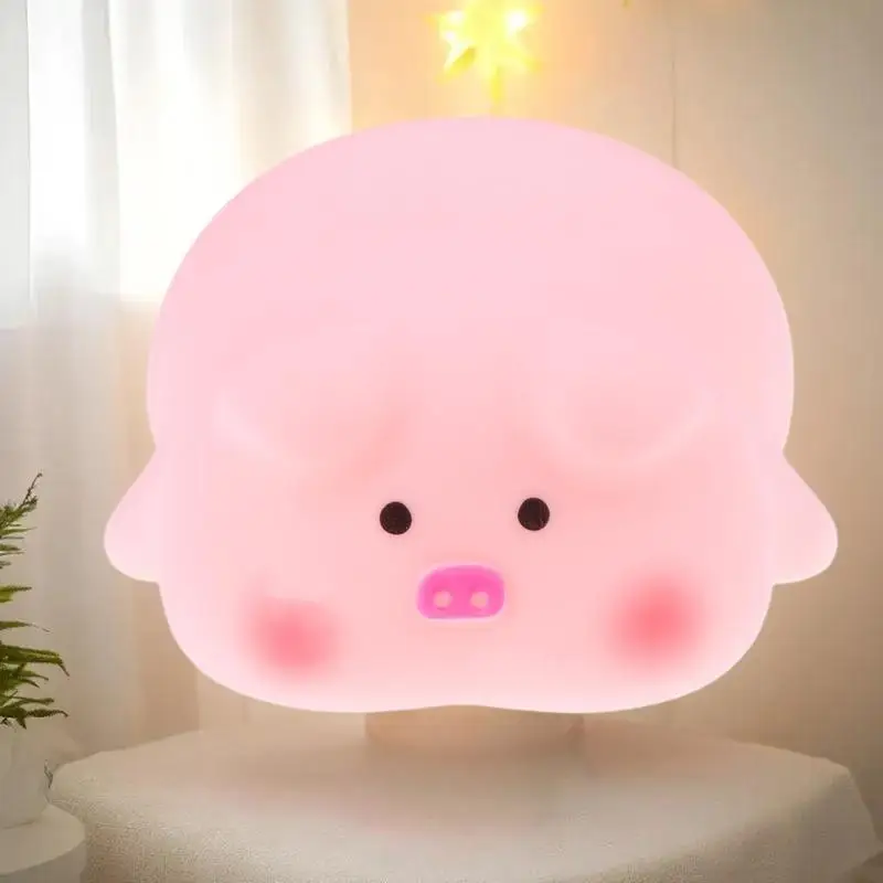 

Delightful Piglet Night Lamp Touch Controlled Silicone LED Mood Illuminator for Room Decor and Birthday Present