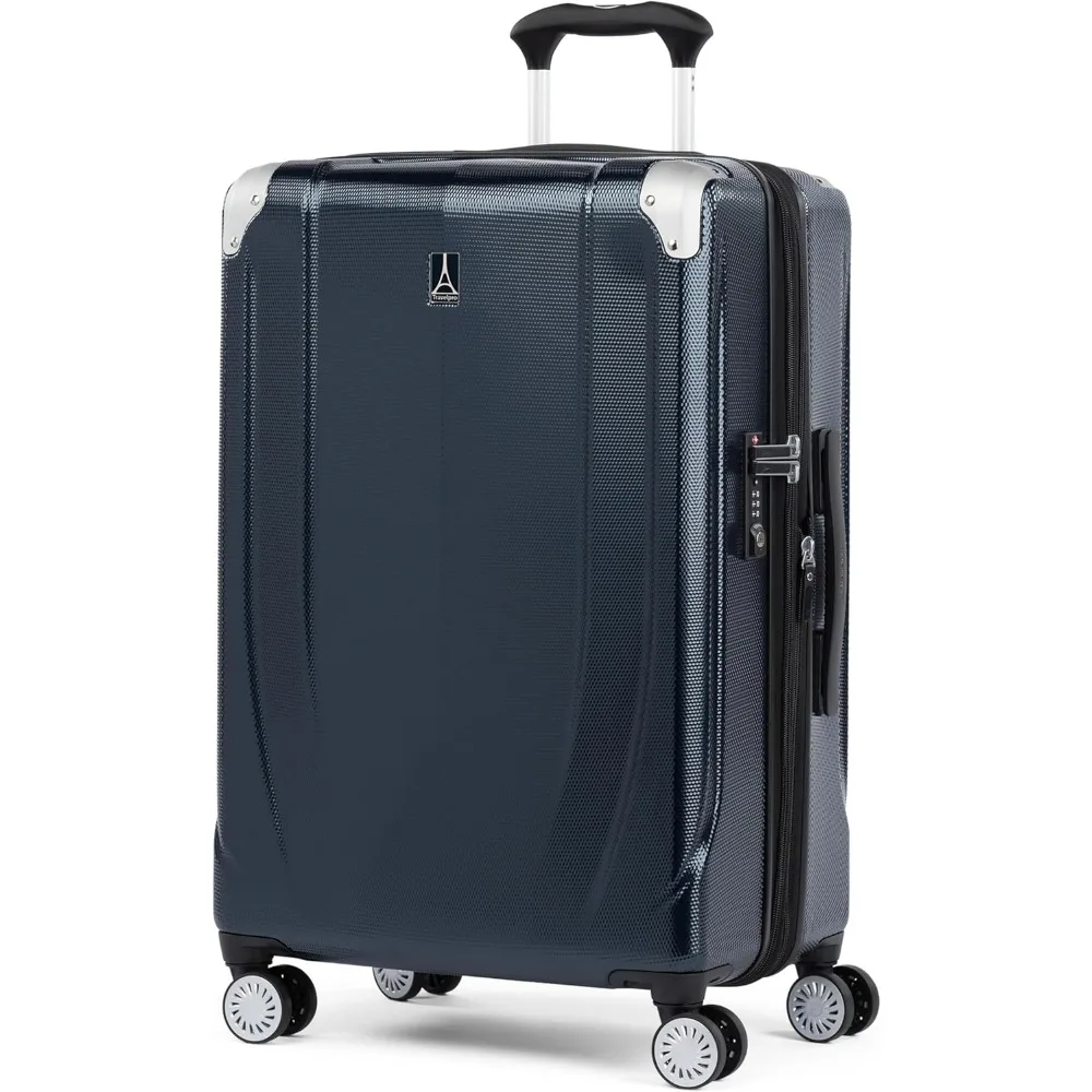 Equipaje giratorio de carcasa dura expandible mediano de 25 pulgadas con 8 ruedas - Maleta liviana para viajes, ideal para equipaje facturado,