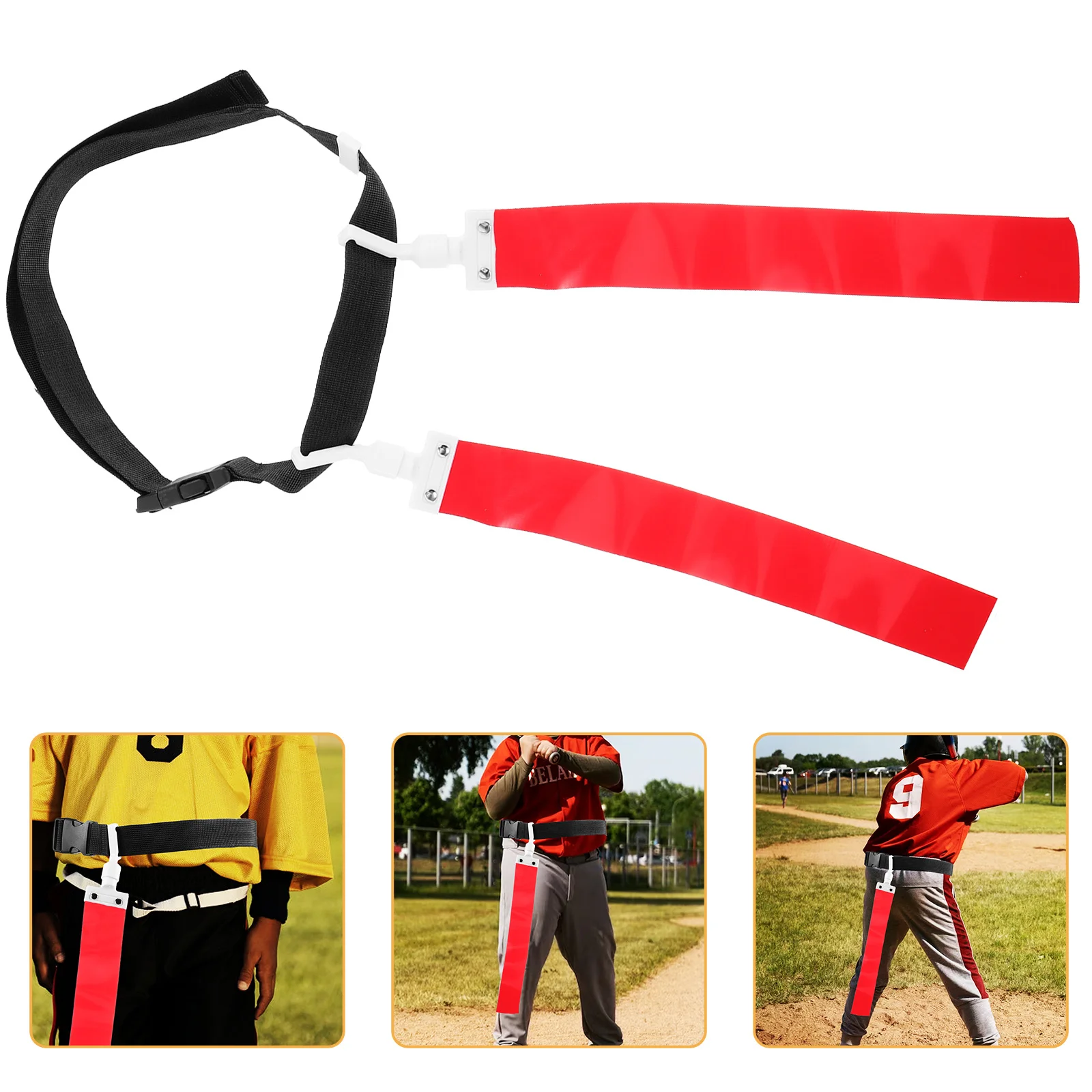 

Football Flag Belt Set Adjustable Moveable Waist Flags PVC Ribbon Outdoor Football Supplies Gear Rugby Waist Flag