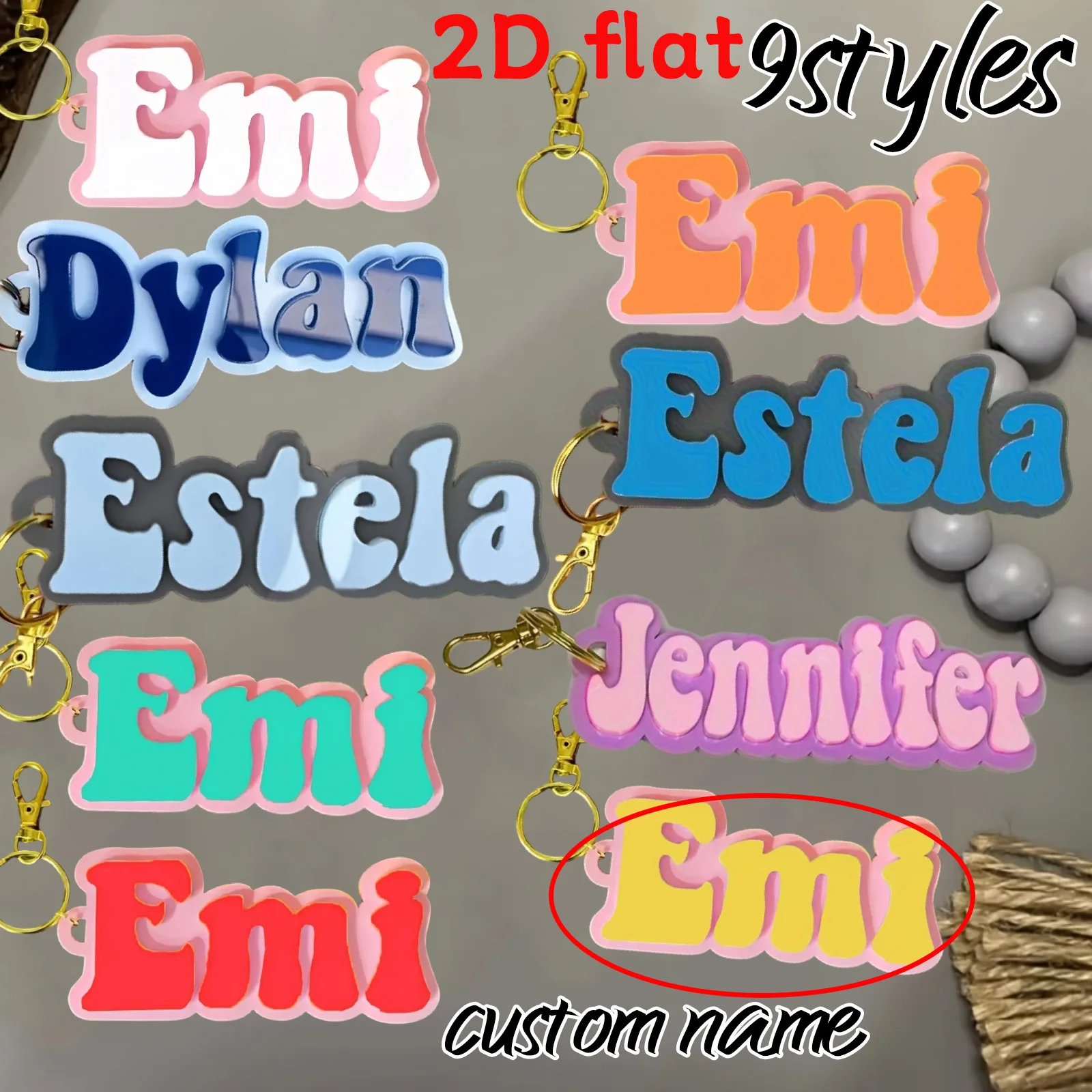 Personalized Acrylic Name Keychain, Custom Letter Charm, Macaron Theme Bag Pendant, Unique Gift for Friends Birthday Anniversary