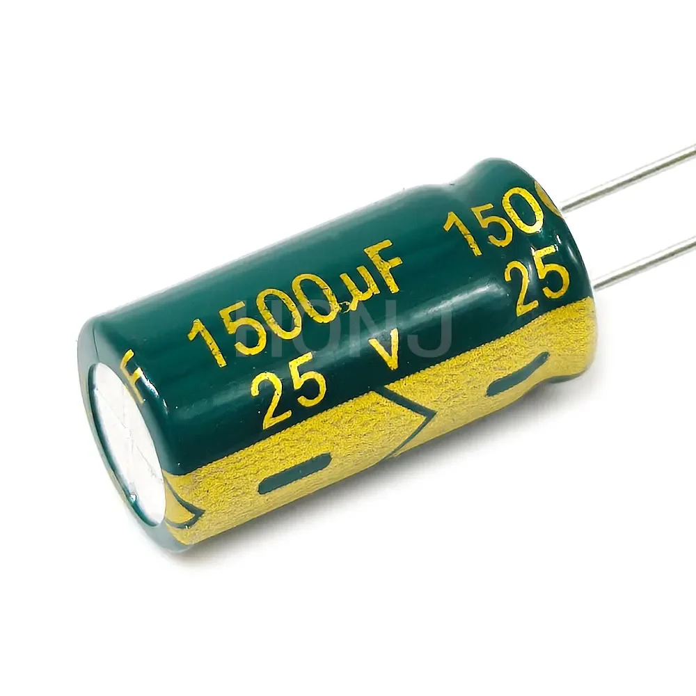 10PCS 25V1500uf 10x20mm Aluminiowy kondensator elektrolityczny 1500uf25v 25v 1500uf 25wv 1500mf 25vdc 1500MFD 25v1500mf 1500mf25v ±20%