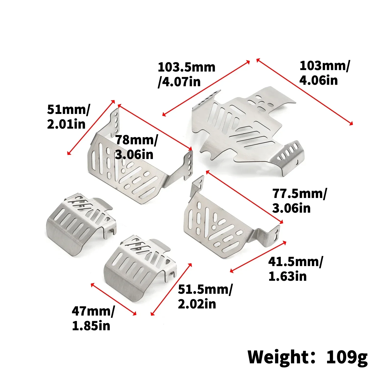 Jeu d'armure de châssis RC 1/10, 7 pièces, pour voiture de Sport TRX-4, plaque antidérapante en acier inoxydable pour Traxxas TRX4 Sport Body Defender