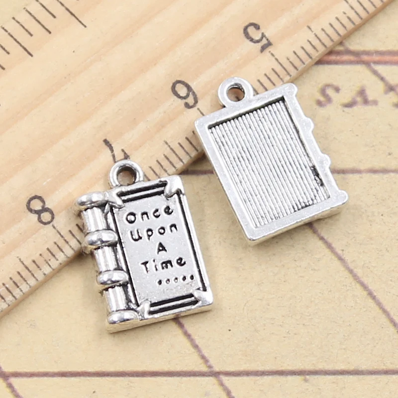 10pcs Charms Story Book Once upon a time 18x12mm Tibetan Silver Color Pendants Antique Jewelry Making DIY Handmade Craft