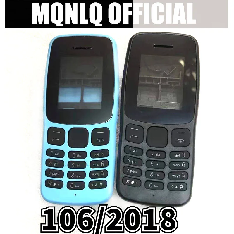Para Nokia 106 2018, nueva carcasa completa para teléfono móvil con marco, teclado en inglés, piezas de repuesto para Nokia 2018 106