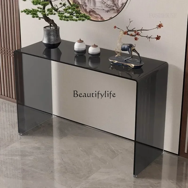 

1New Chinese Acrylic Console Tables for Office Transparent Extremely Narrow Table Unique Creative Living Room