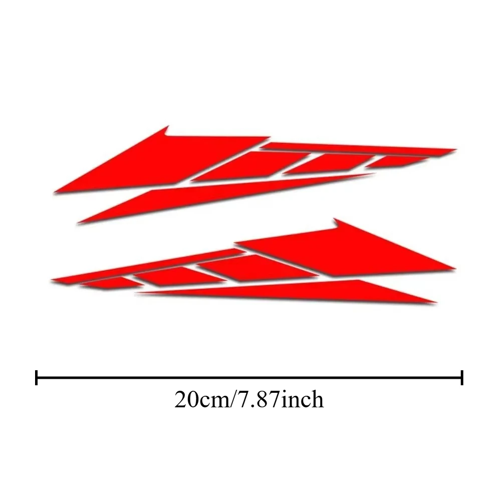 2PCS Red Geometric Vinyl Stickers, Waterproof UV Resistant Decal for Motorcycle Tail Box Body Mod Decor, Holiday Gift