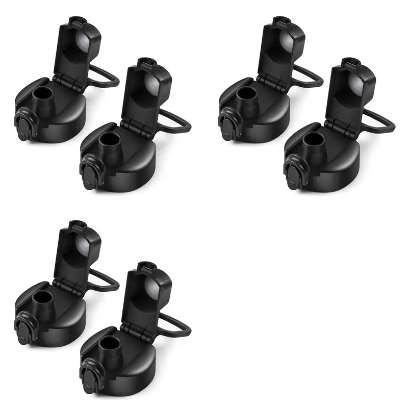 6Pcs Auto Spout Lid For Hydro Flask Wide Mouth 12, 16, 18, 20, 32, 40, 64Oz, Replacement Wide Mouth Lid With Button Lock