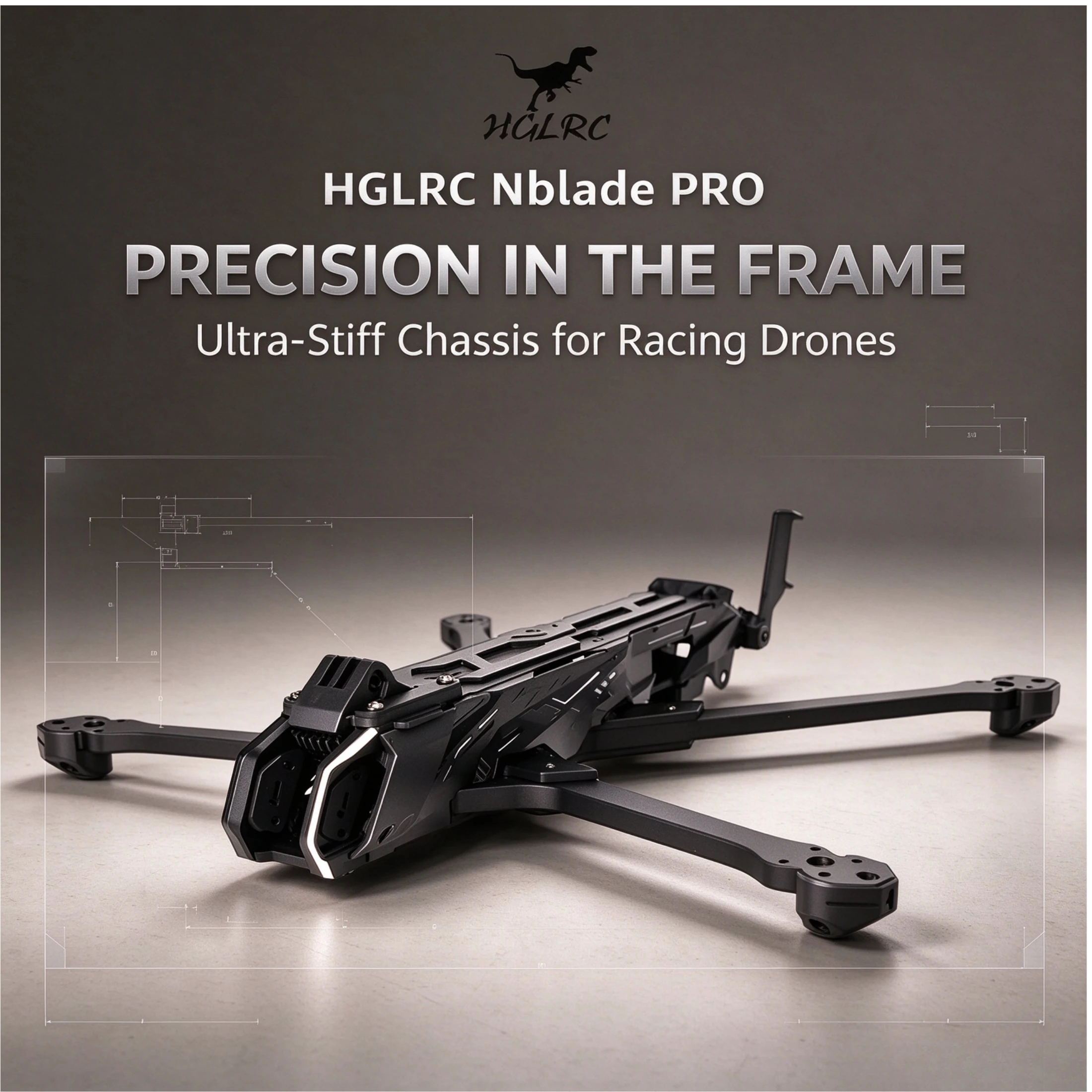 HGLRC Nblade Pro 7 Inch FPV Frame Dual-use Freestyle Cinematic High Payload Long Flight Time Drone DIY Parts