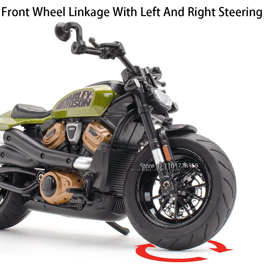 1:12 Sportster Model Toy Motorcycles Alloy Diecast Nijia ZX-6R Motorbikes Sound Light Shock Absorption Rubber Tires Kids Gift