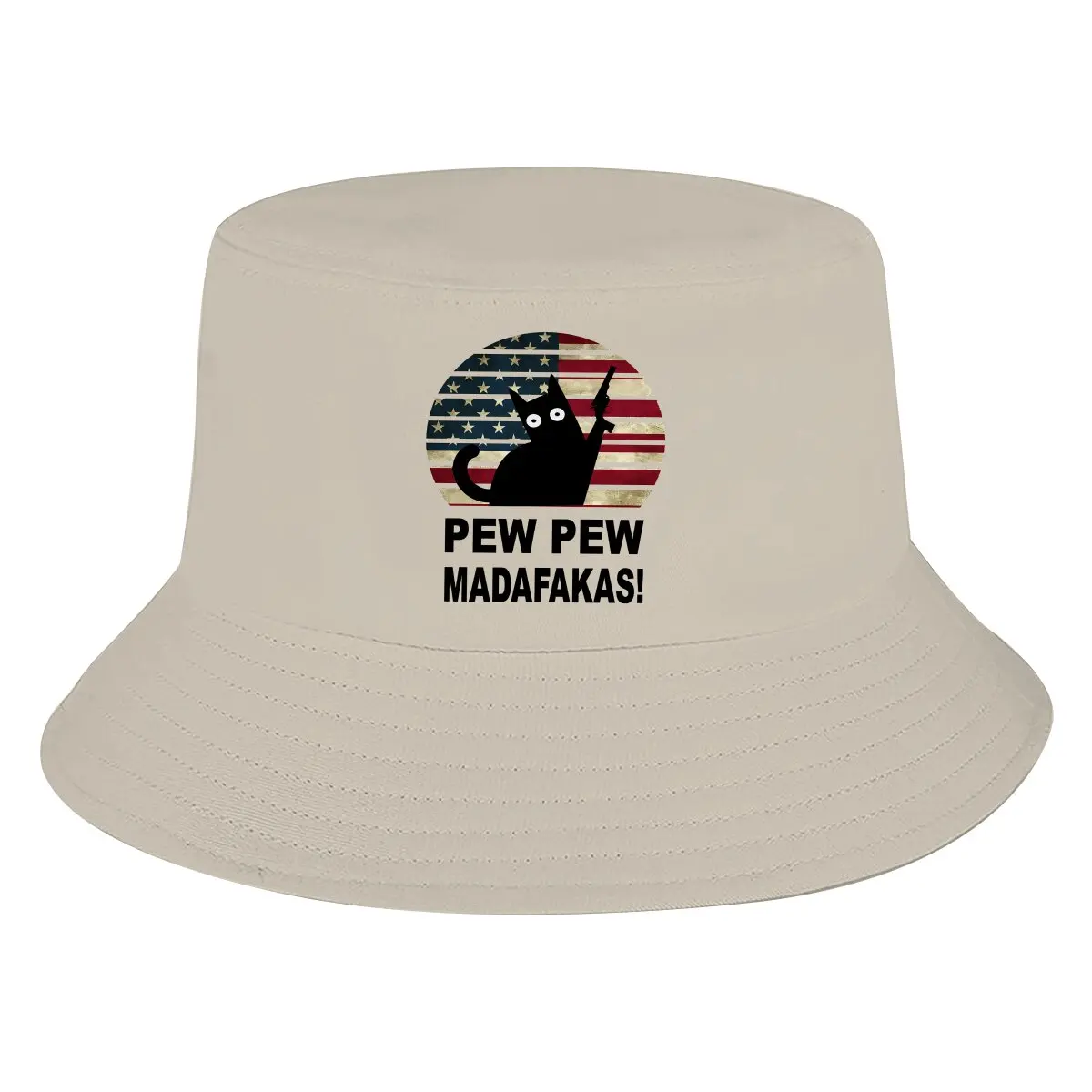 Pew Pew Madafakas Cat Animal Bucket Hat USA Style Men's Women's Fisherman Cap Hip Hop Beach Sun Fishing Hats