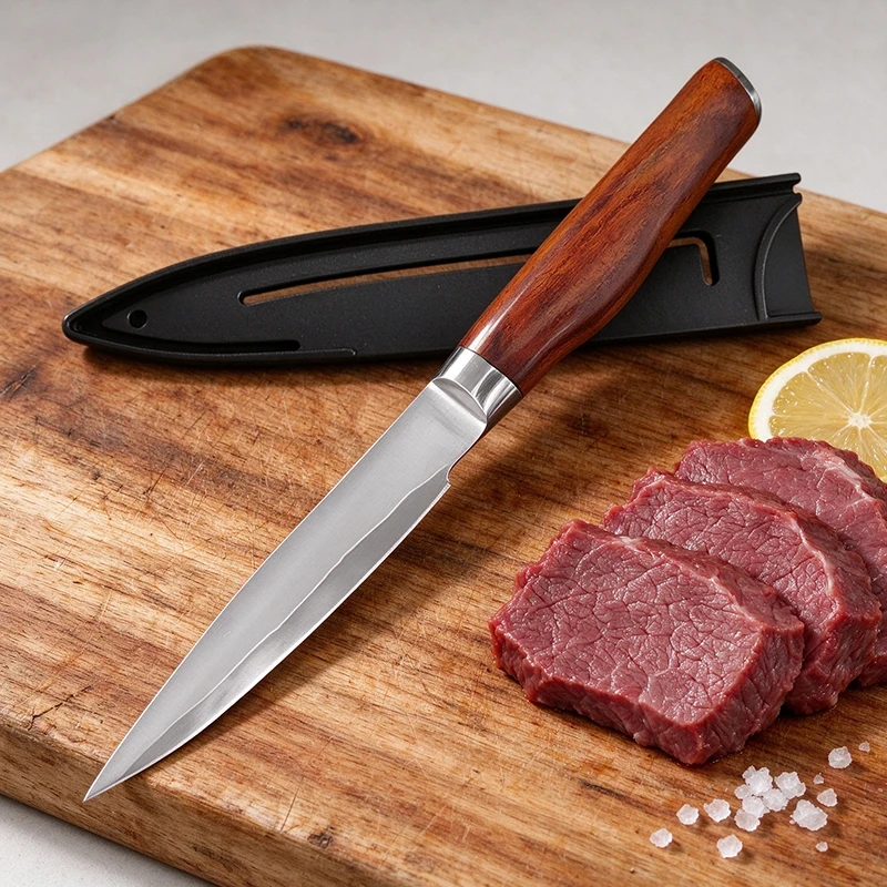 Triple Composite Steel Kitchen Boning Sashimi Knife Wood Handle Sharp Fillet Knife Professional Chef Slicing Meat Fish Cutting