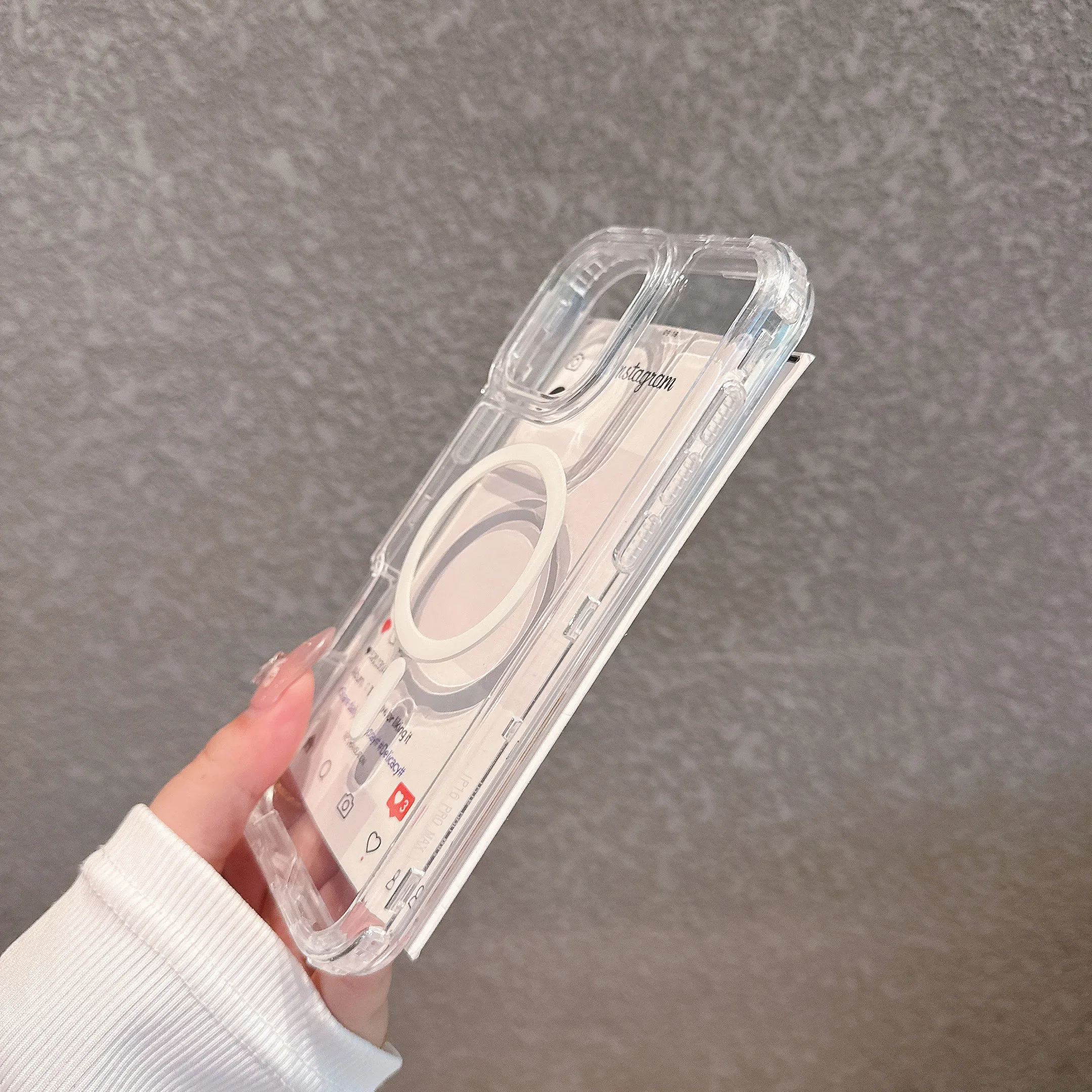 Robuste, harte 3-in-1-klare, stoßfeste magnetische Hülle für iPhone 15 14 13 12 11 16 Pro Max Plus Magsafe Wireless Charging Cover – Detail 12