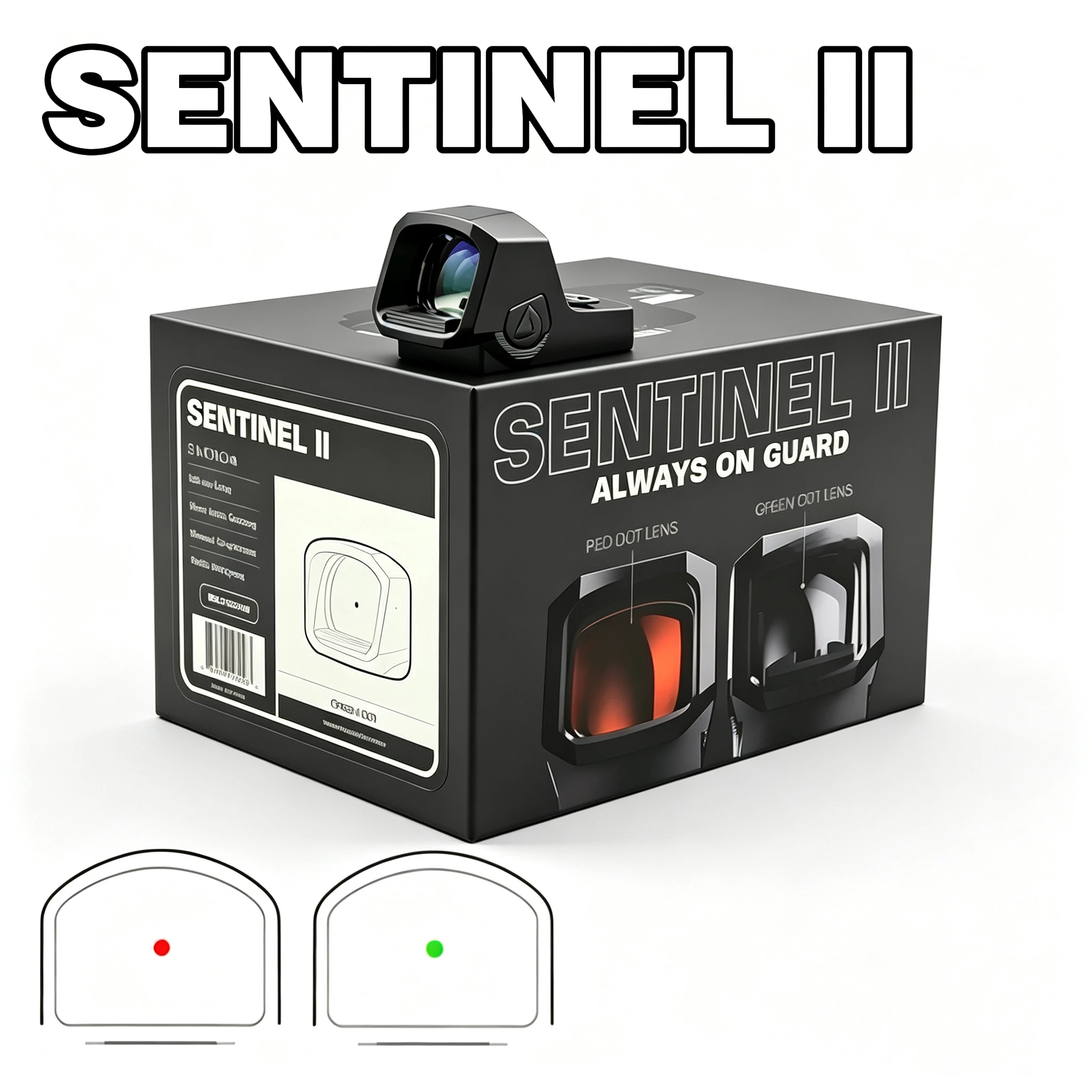 

Tactical SENTINEL II Ultra-Compact Red Dot Sight 3MOA Dot 1x20MM RMSC Footprint Handgun Sight G43X/G48X/P365XL Optic Sight