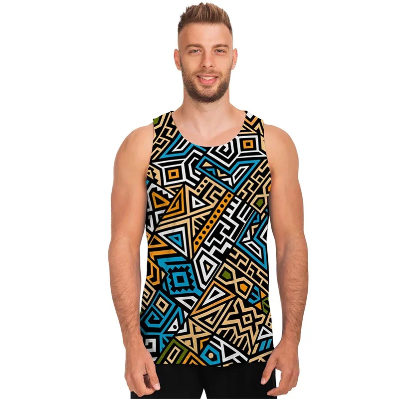 3D Print Tribal Aztec Trippy Styles Tank Top Kid Cool Streetwear Short Sleeveless Men Vintage Fashion Gym Workout Tank Tops Vest